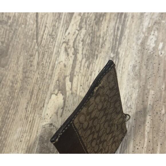 Vintage Coach Leatherworks Coin Pouch Brown Signature Print - Picture 3 of 8